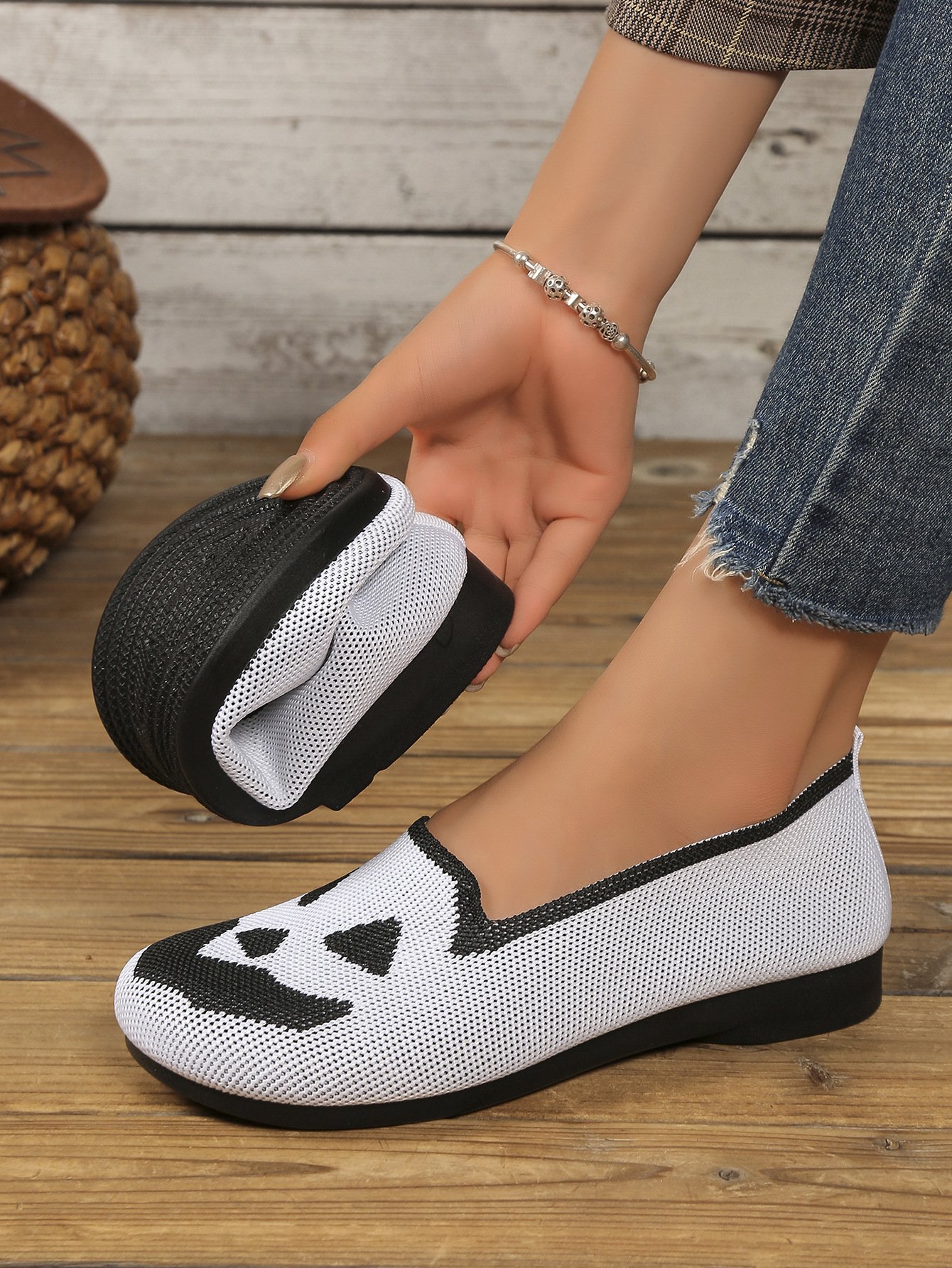 Canvas Casual Geometric All Season Shallow Shoes