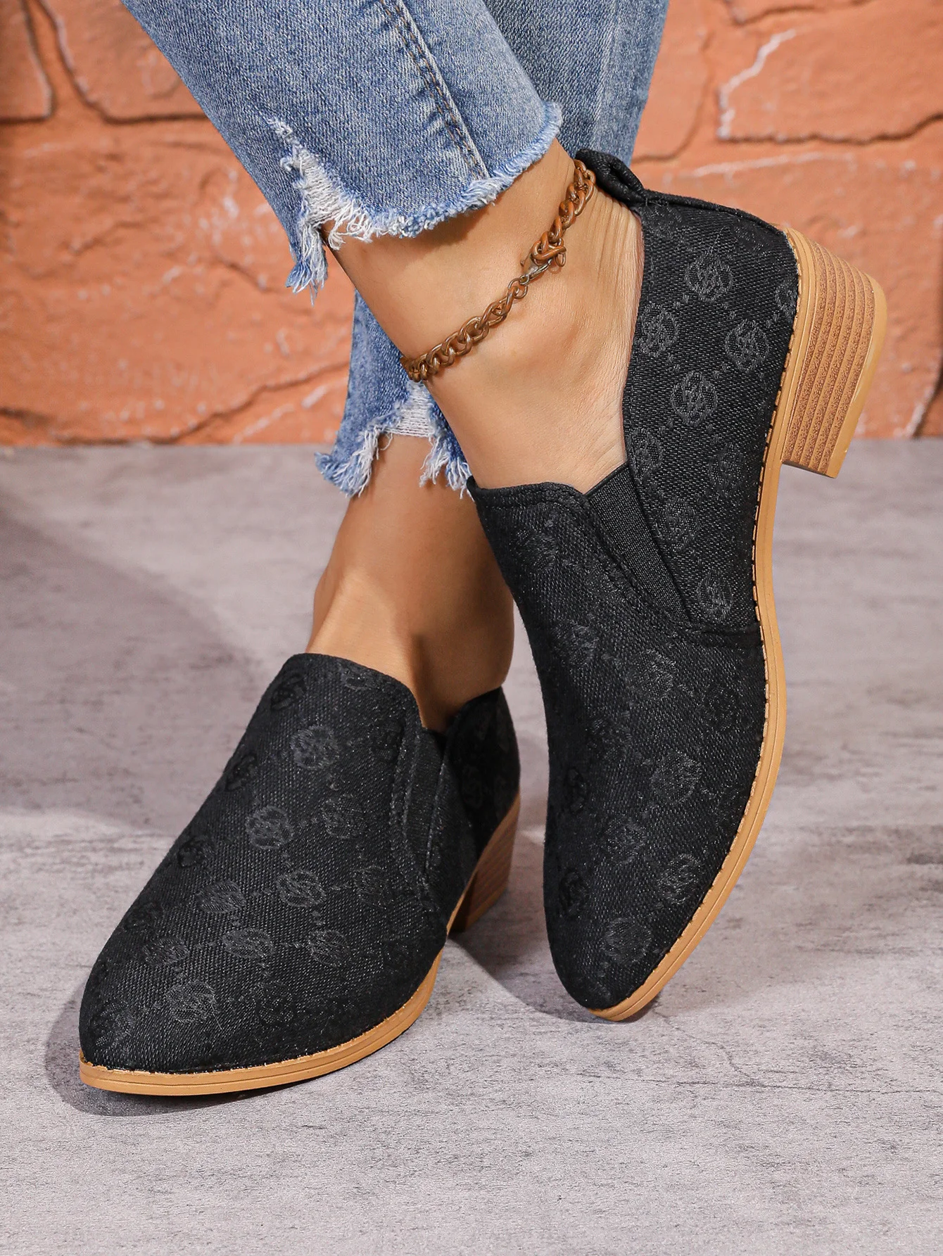 Geometric Leather All Season Casual Shallow Shoes