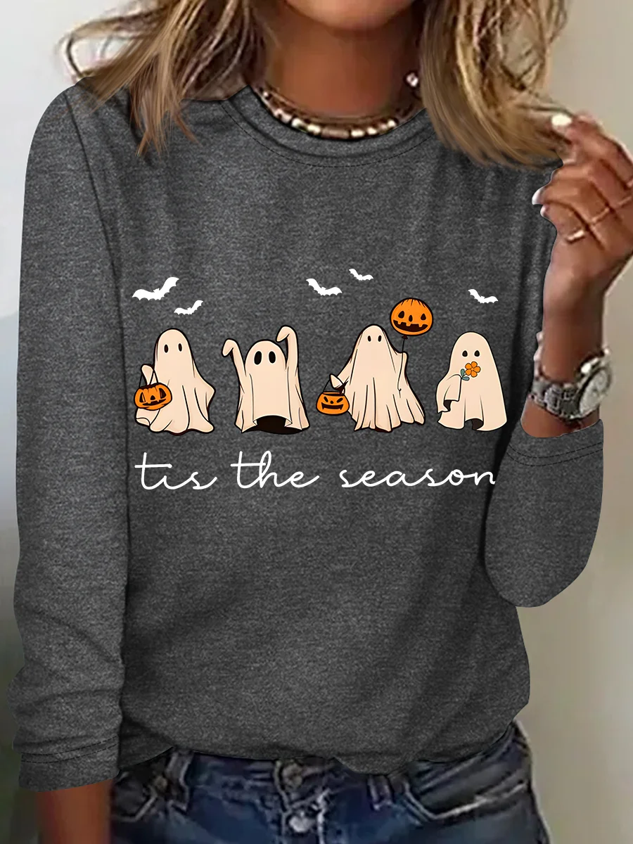 Women's Tis The Season Halloween Long Sleeve T-Shirt