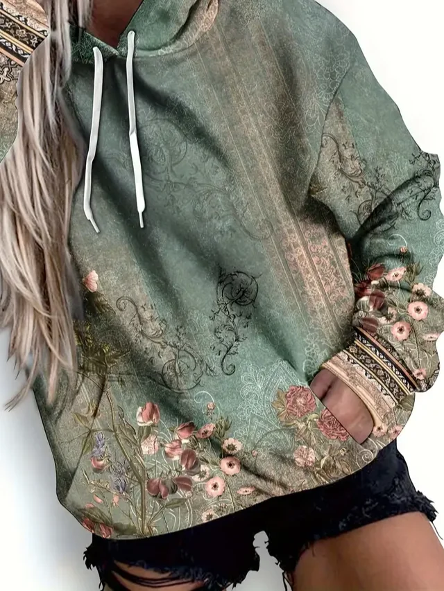 Loose Printing Casual Hoodie