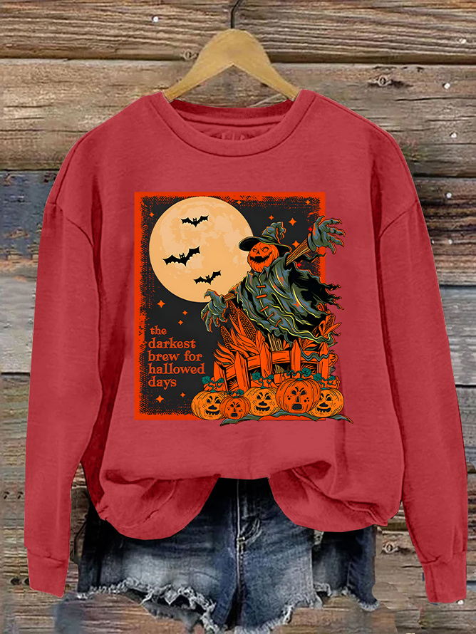 Women's Halloween Scarecrow Sweatshirt