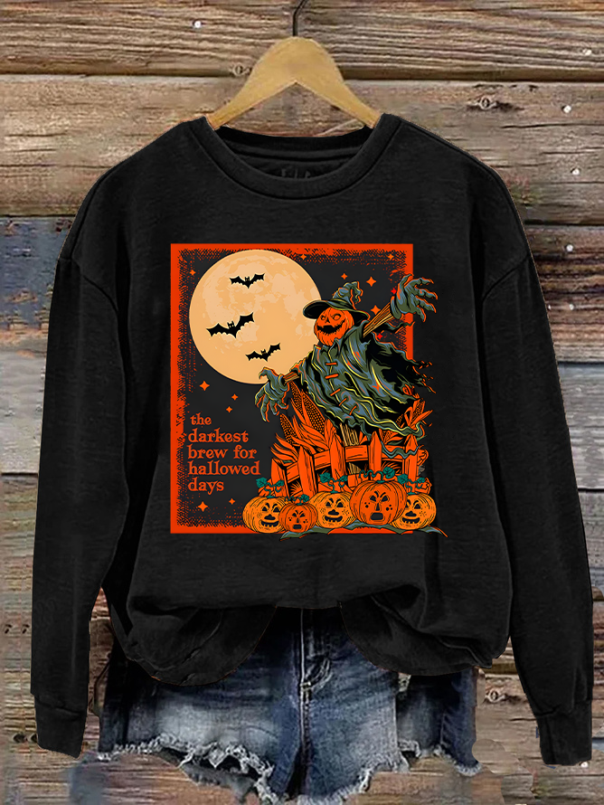 Women's Halloween Scarecrow Sweatshirt