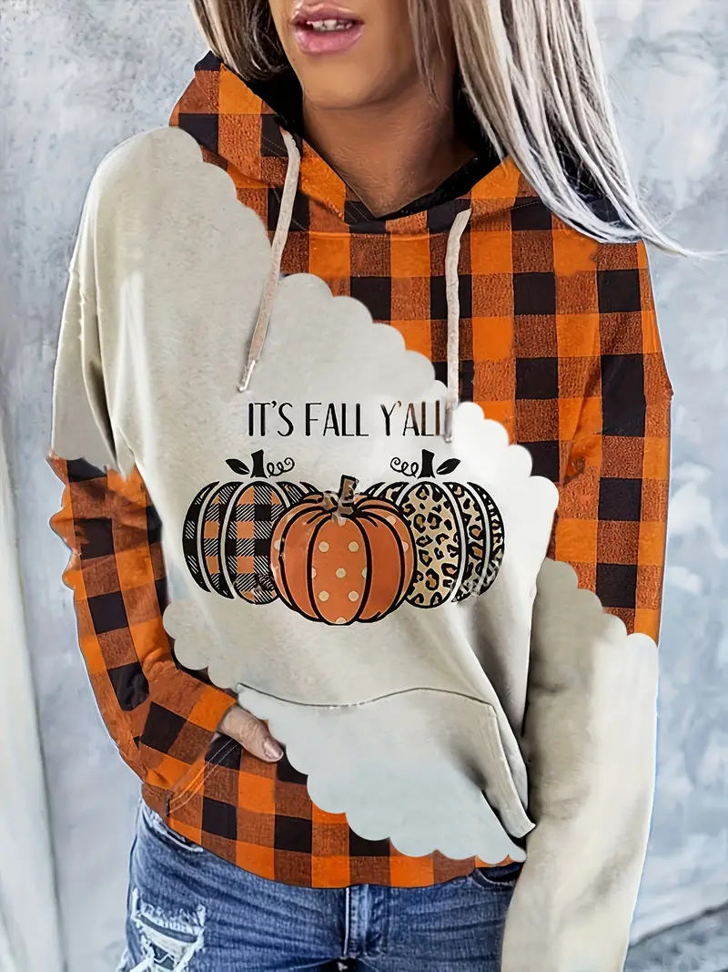 Casual Halloween It's Fall Y'all Printing Hoodie Hoodie