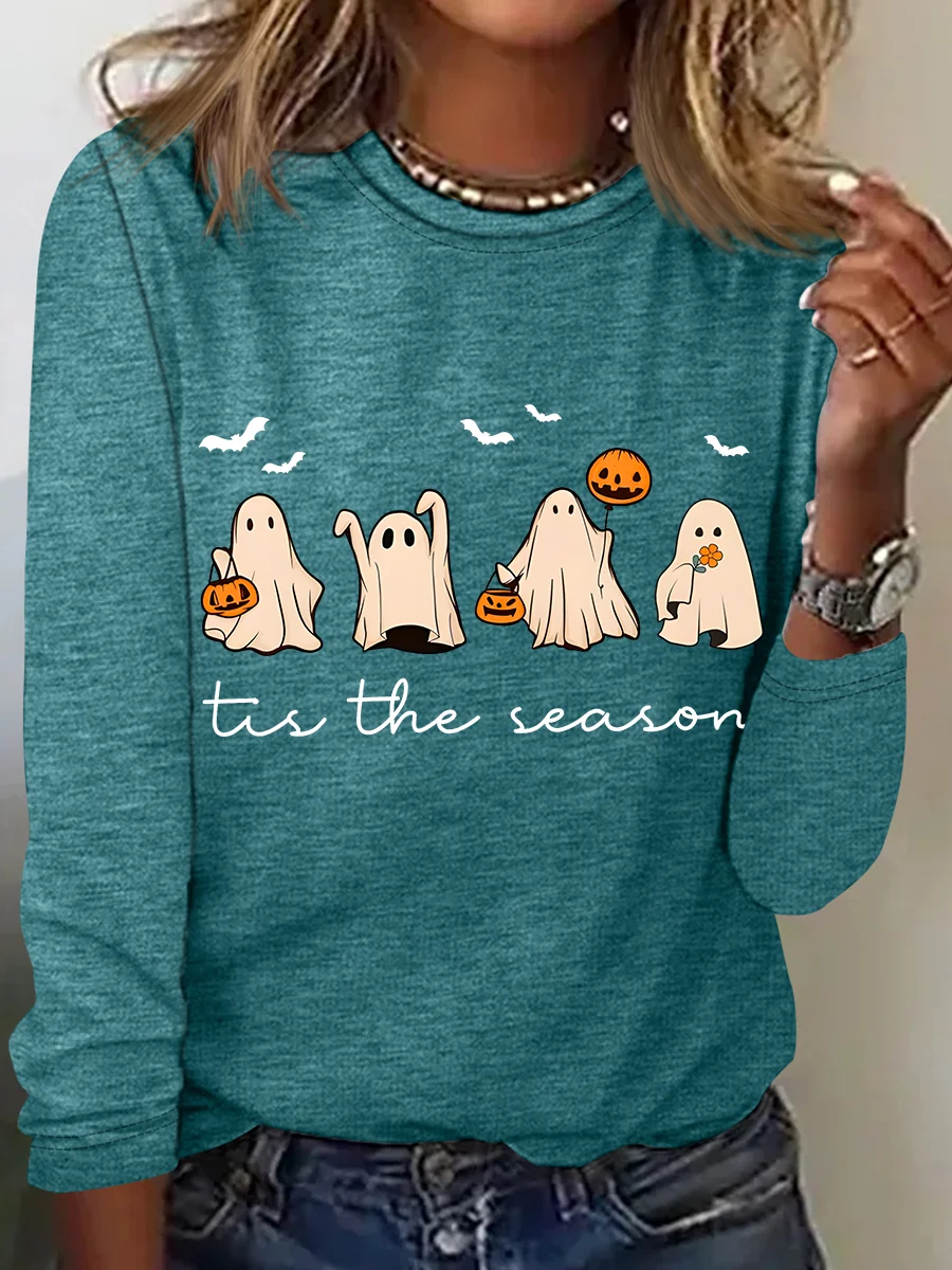Women's Tis The Season Halloween Long Sleeve T-Shirt