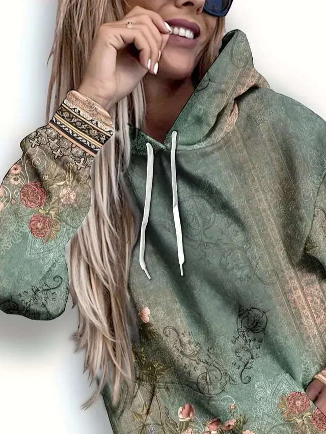 Loose Printing Casual Hoodie