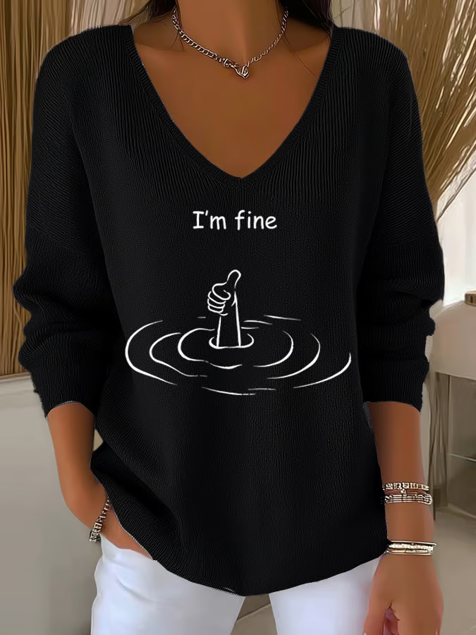 Casual V Neck Regular Fit Sweater