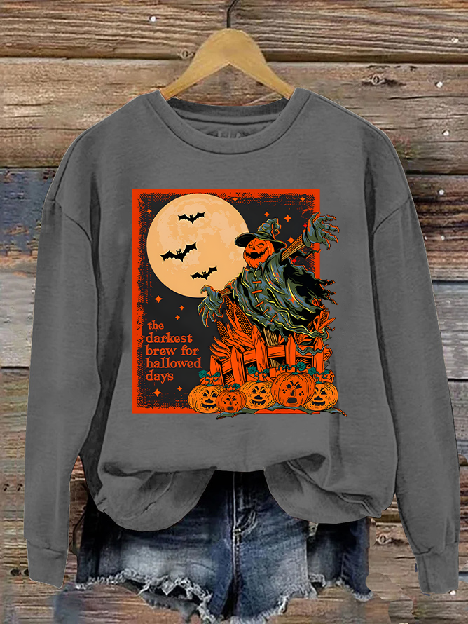Women's Halloween Scarecrow Sweatshirt