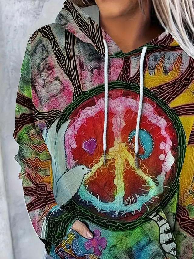 Casual Abstract Hoodie Loose Hoodie