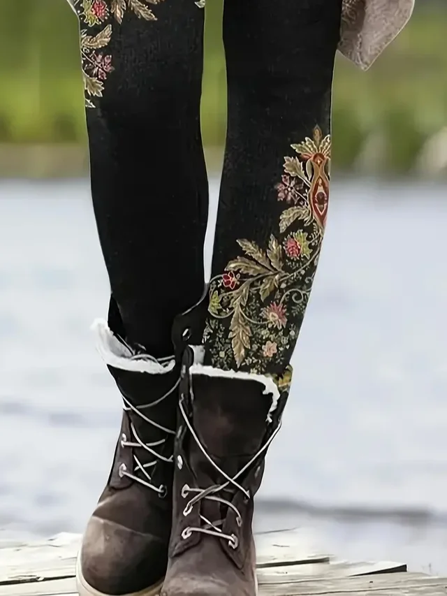 Casual Jersey Floral Tight Leggings
