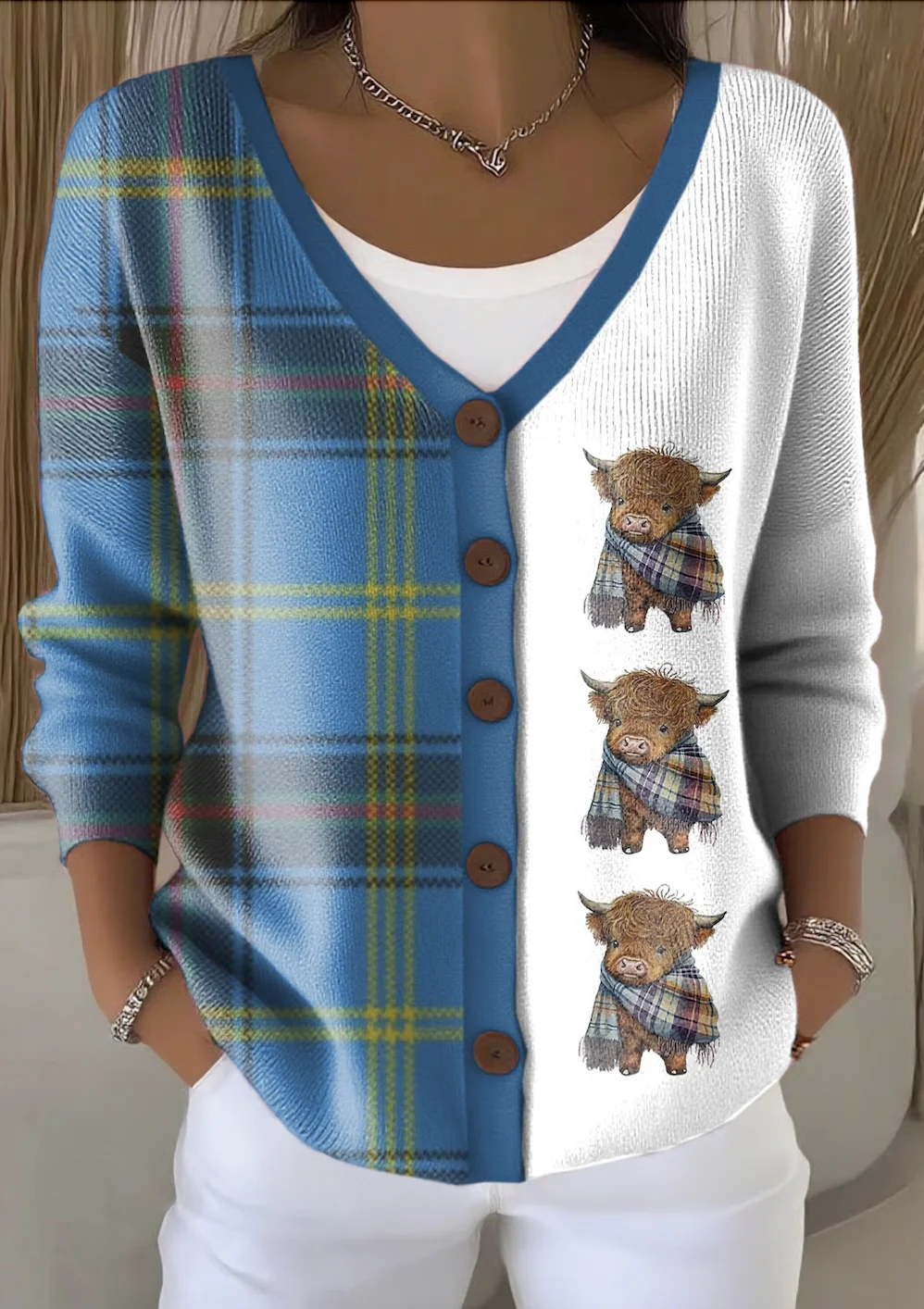 Casual V Neck Cardigan