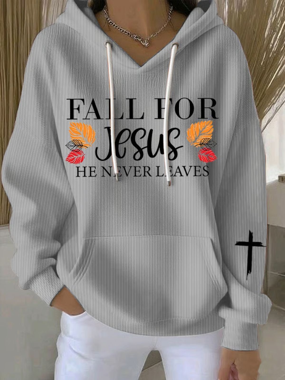 Regular Fit Casual Jesus Copy Hooded Hoodie