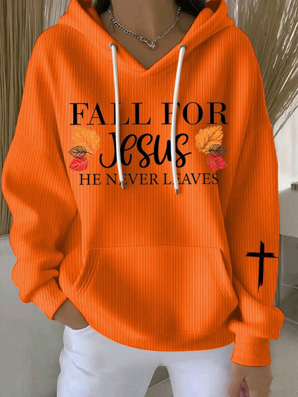 Regular Fit Casual Jesus Copy Hooded Hoodie