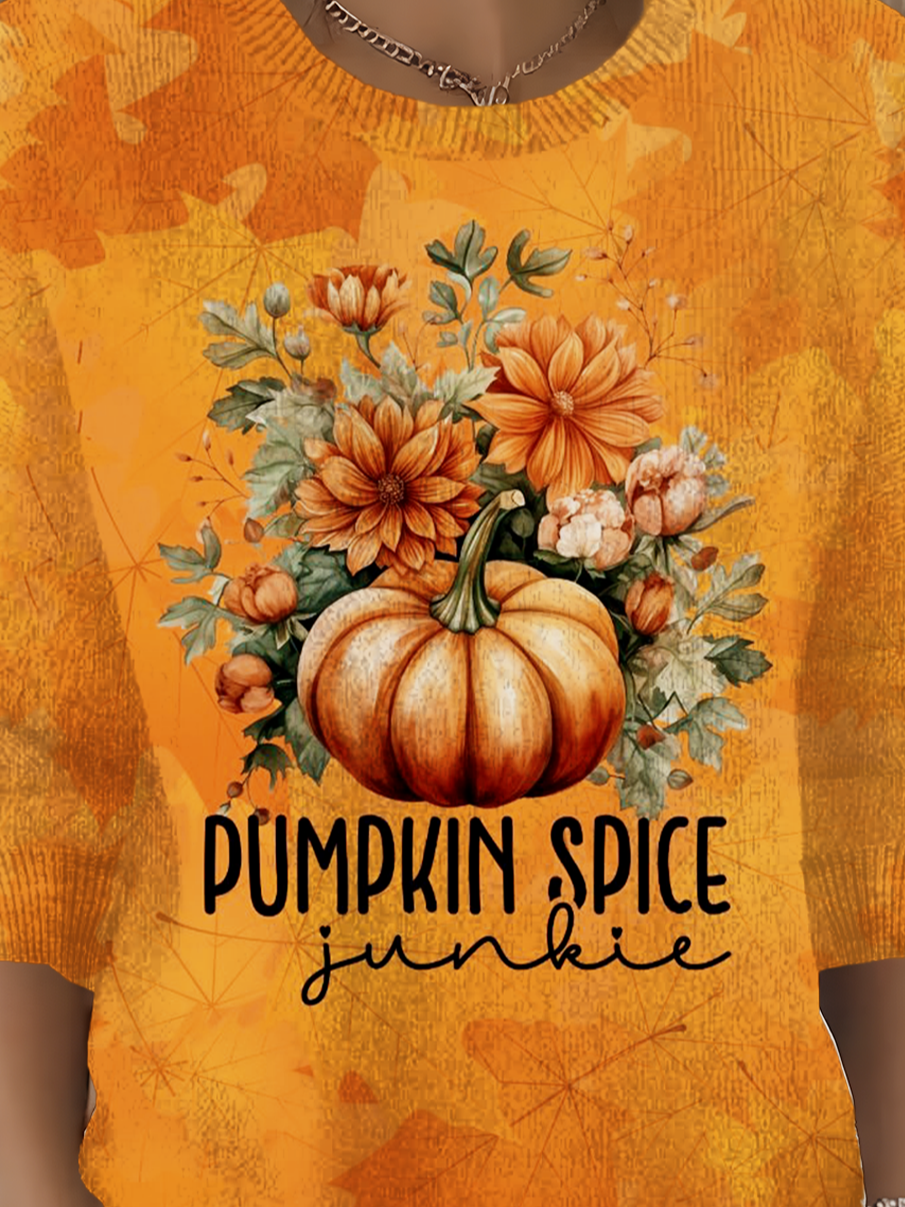 Loose Vintage Crew Neck Festival Sweater