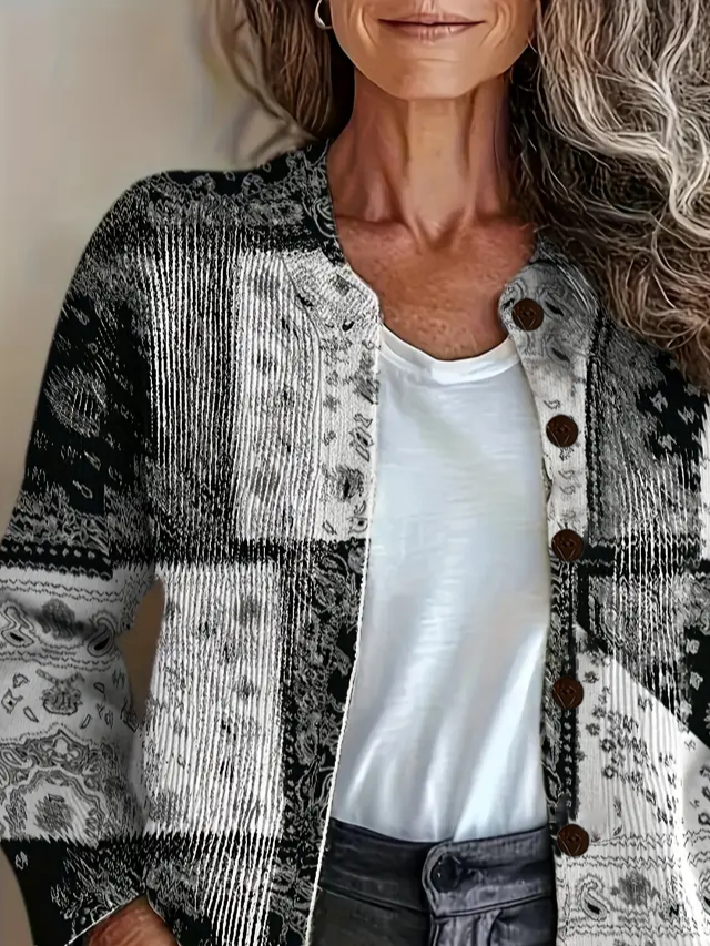 Casual Printing Cardigan