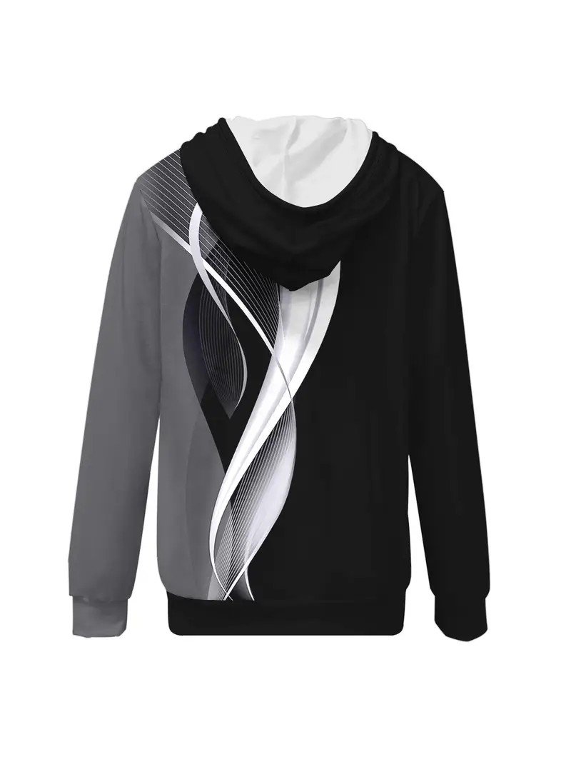 Casual Hoodie Geometric Loose Jacket