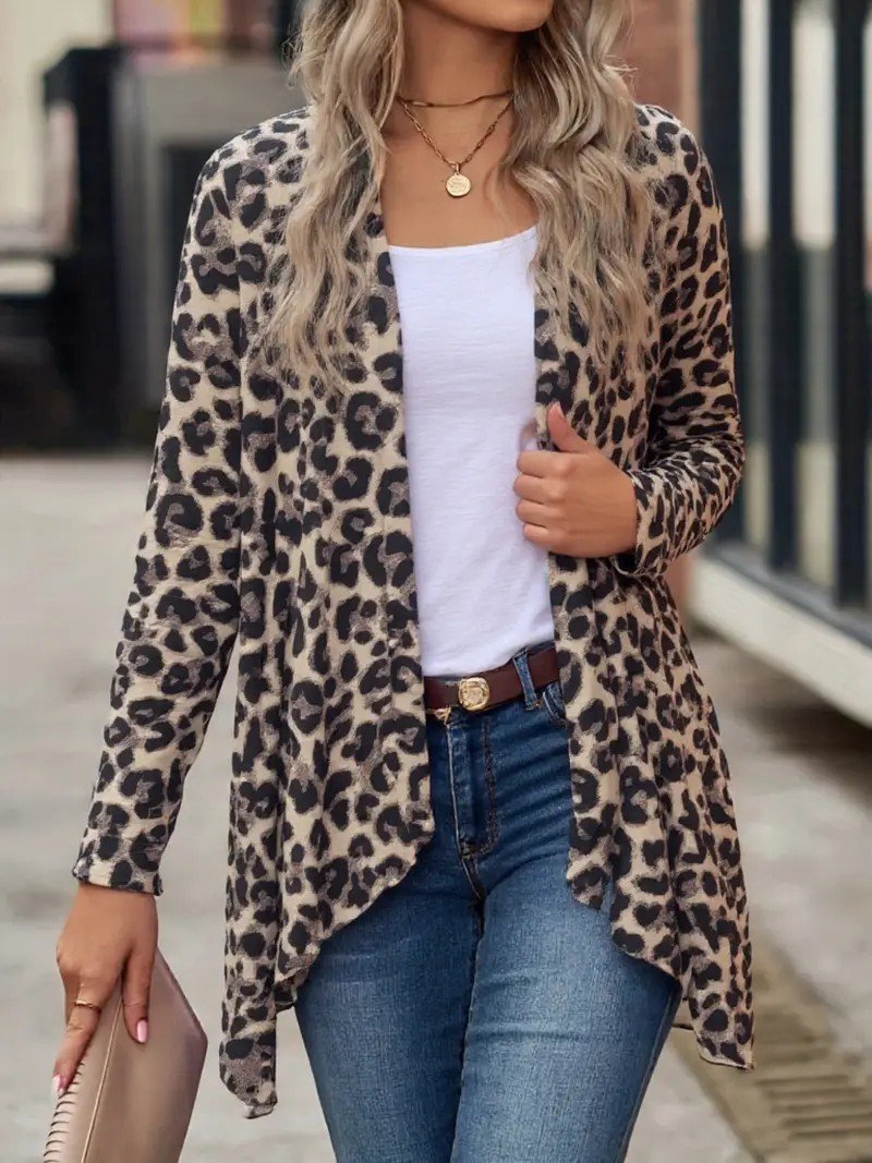 Women's Elegant Lightweight Cardigan Vintage Print Long Sleeve Jacket