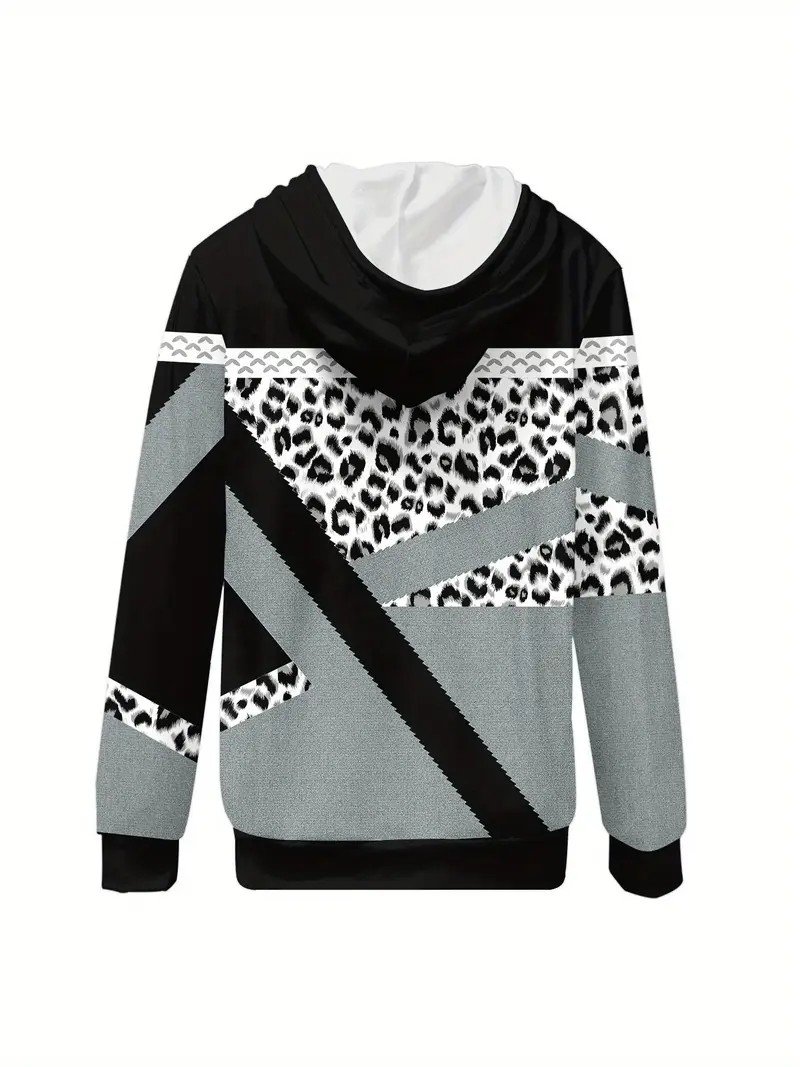 Casual Hoodie Geometric Loose Jacket