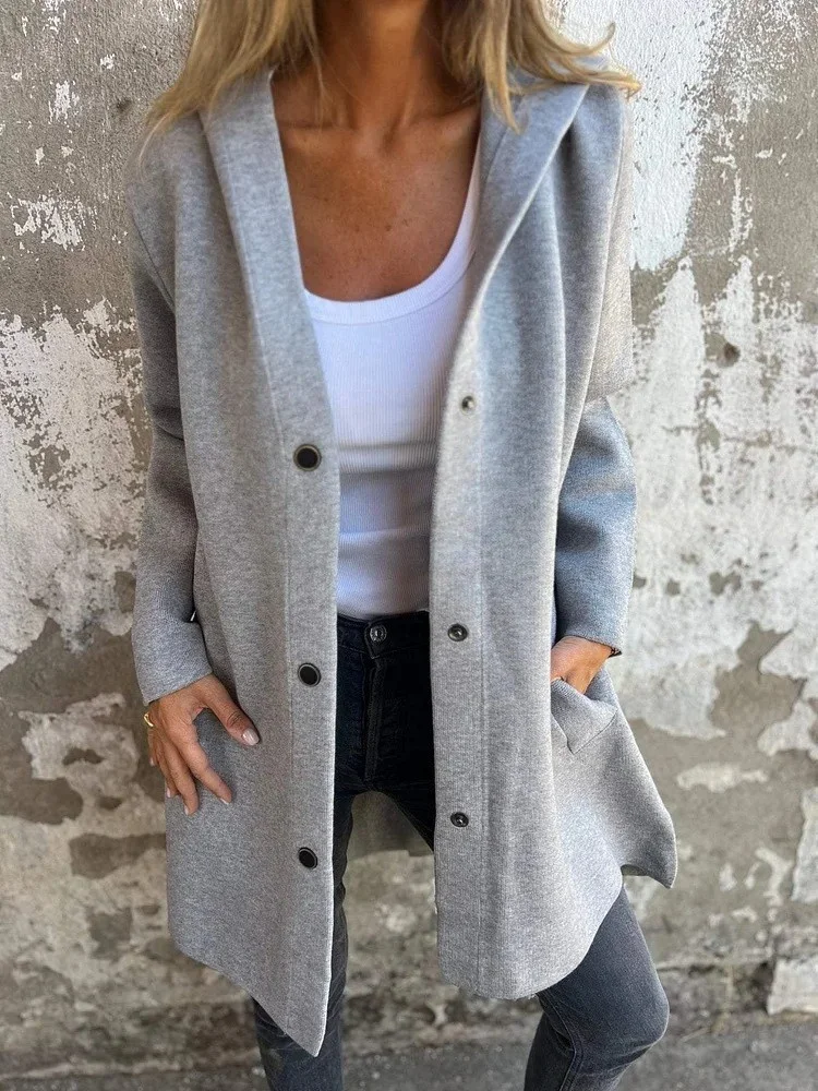Buckle Basic Plain Hot Selling Casual Hooded Solid Color Three-piece Single-breasted Patchwork Jacket