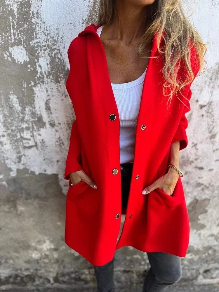 Buckle Basic Plain Hot Selling Casual Hooded Solid Color Three-piece Single-breasted Patchwork Jacket