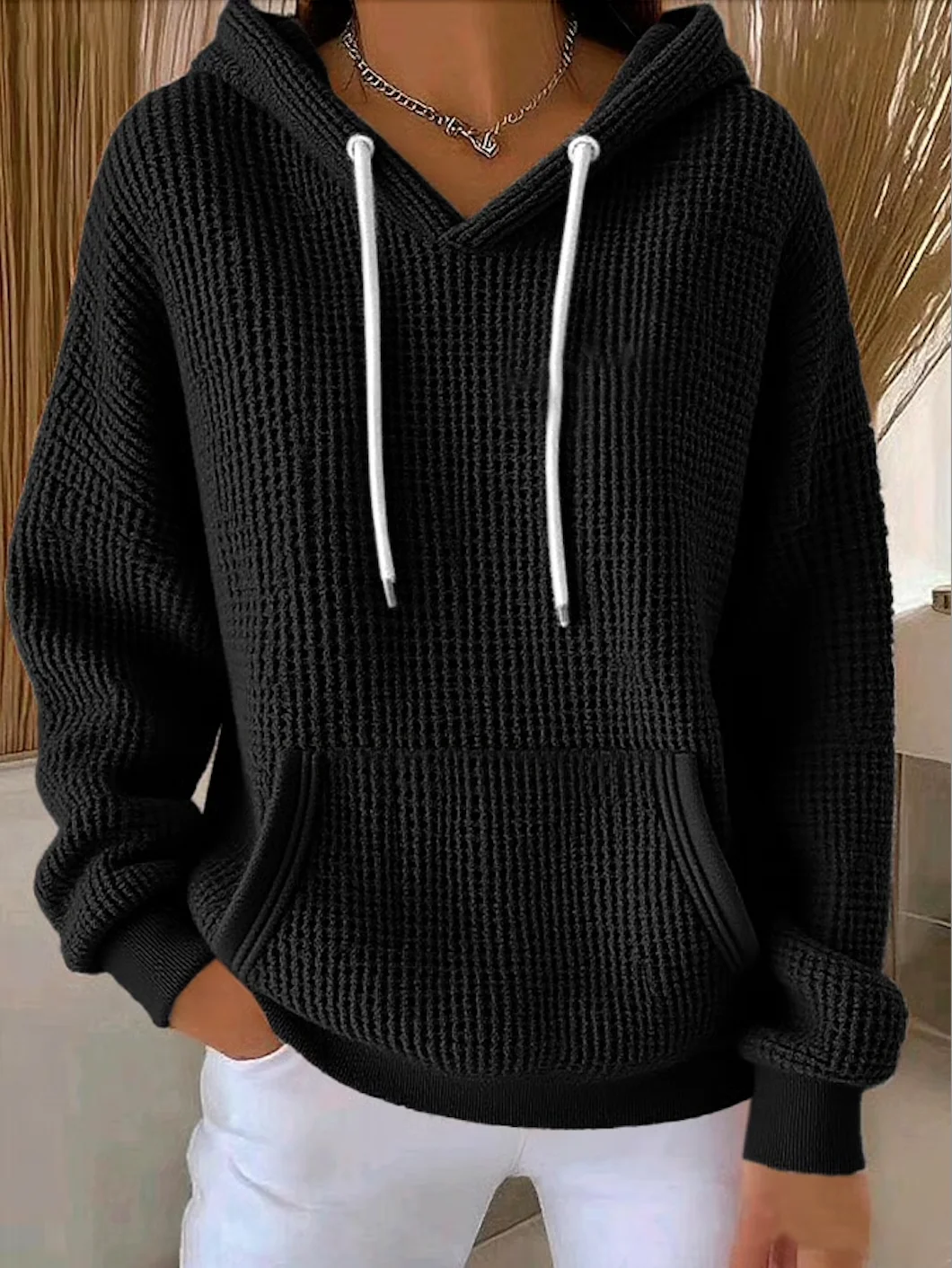 Vintage Cotton Plain Hoodie