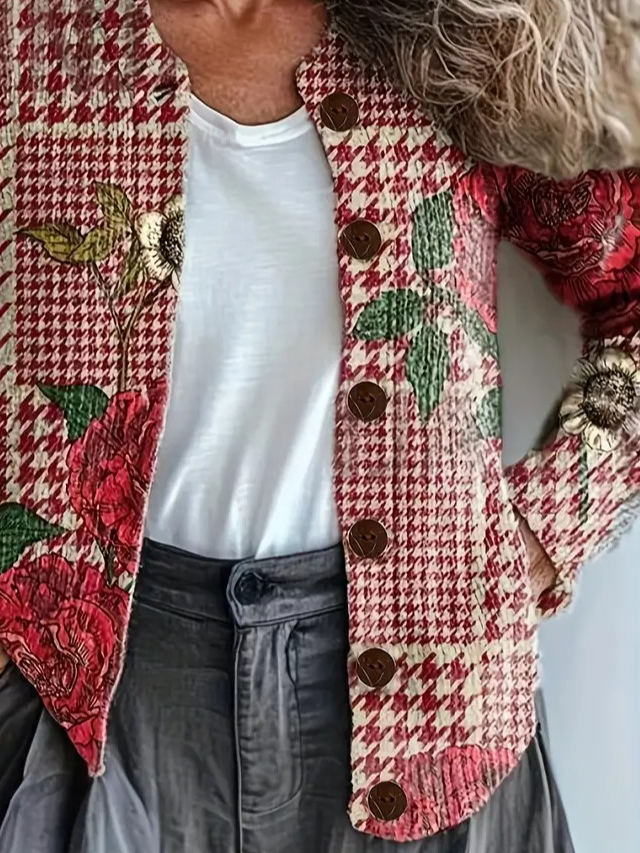 Loose Crew Neck Ethnic Cardigan