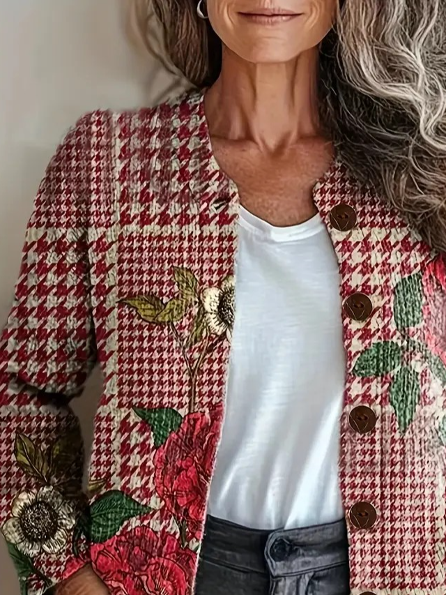 Loose Crew Neck Ethnic Cardigan
