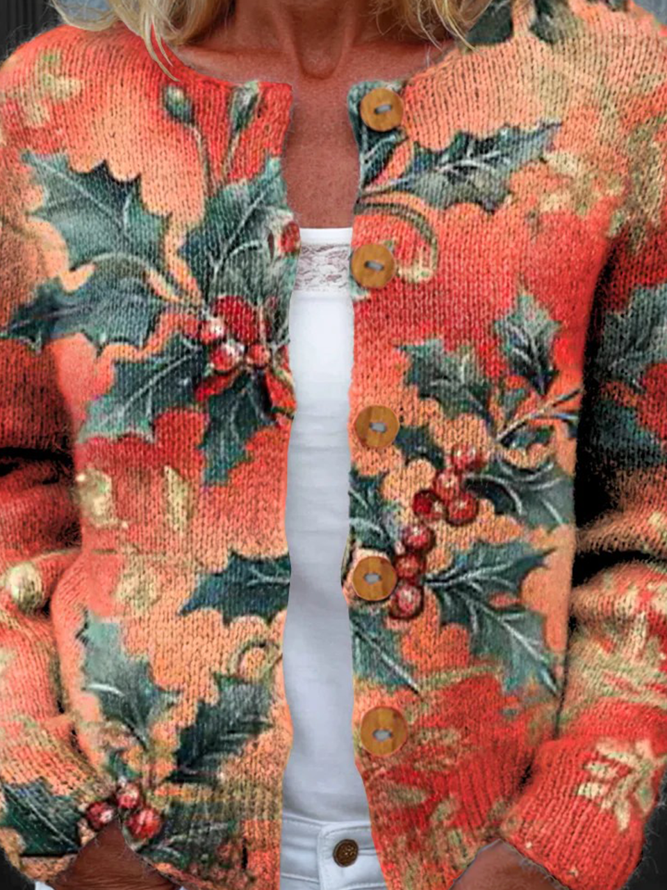 Crew Neck Vintage Knitted Festival Cardigan
