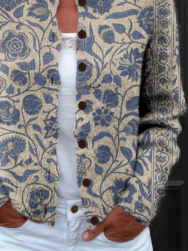 Women's Floral Print Casual Button Cardigan