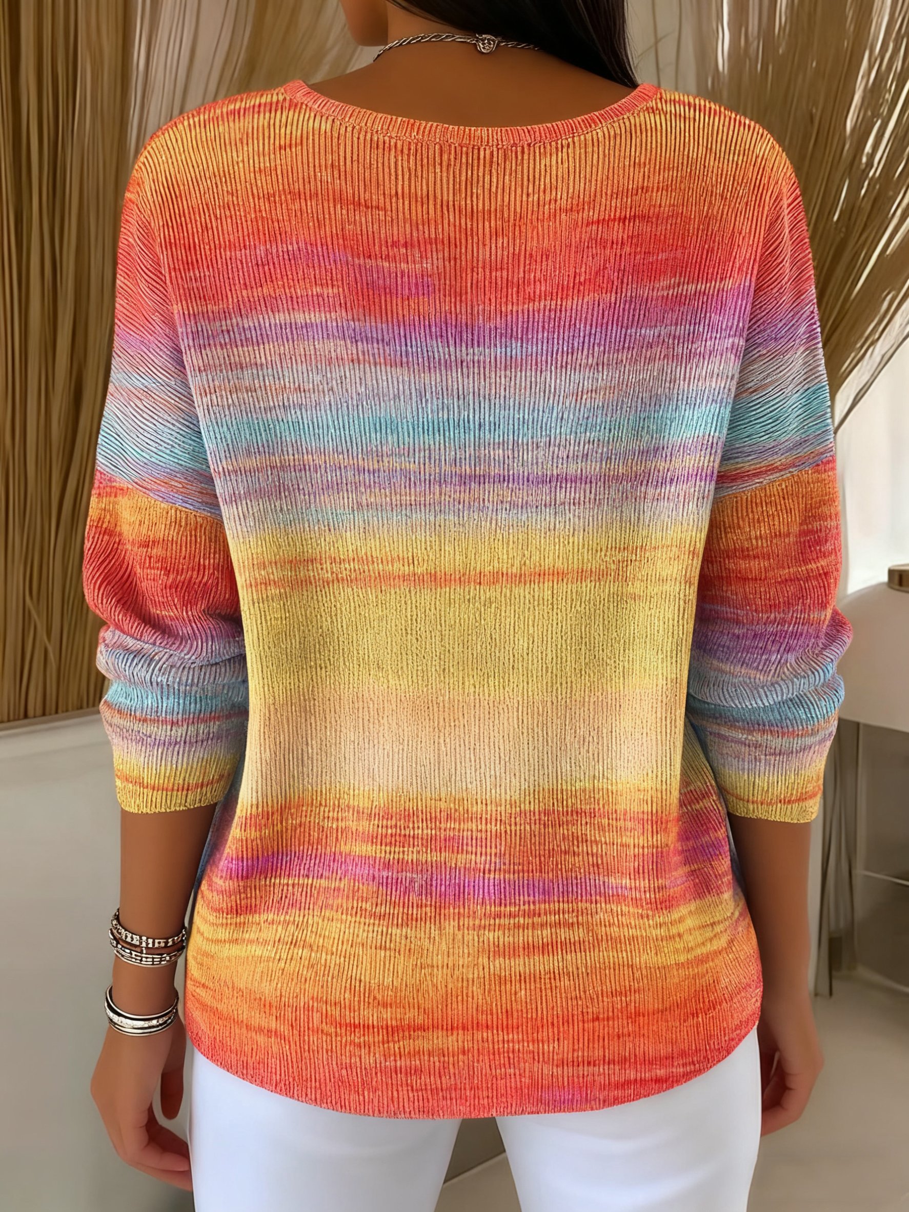 Regular Fit Casual Cotton V Neck Sweater