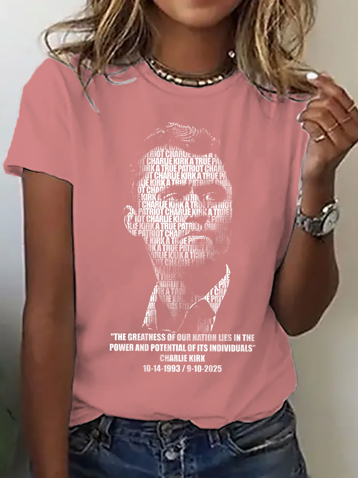 Women's Charlie Kirk Patriot Memorial Short Sleeve T-Shirt