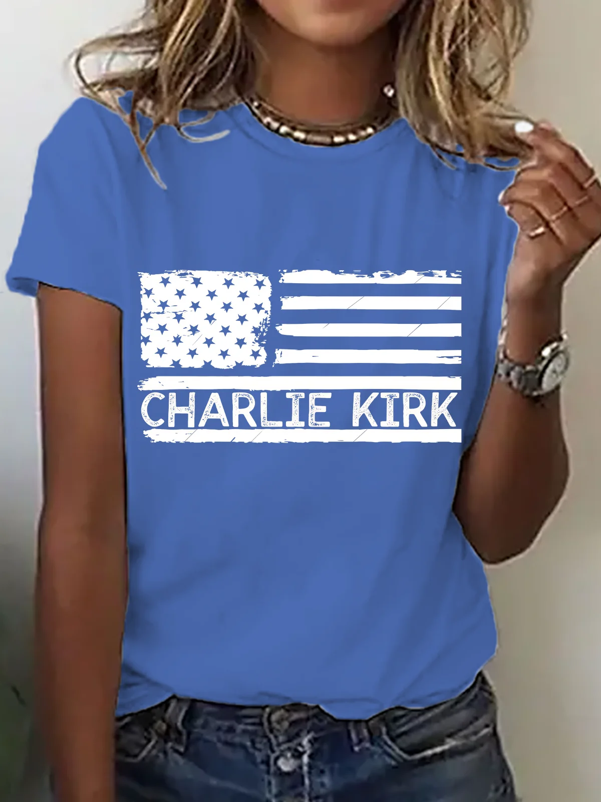 Women's Charlie Kirk Patriot Memorial Short Sleeve T-Shirt