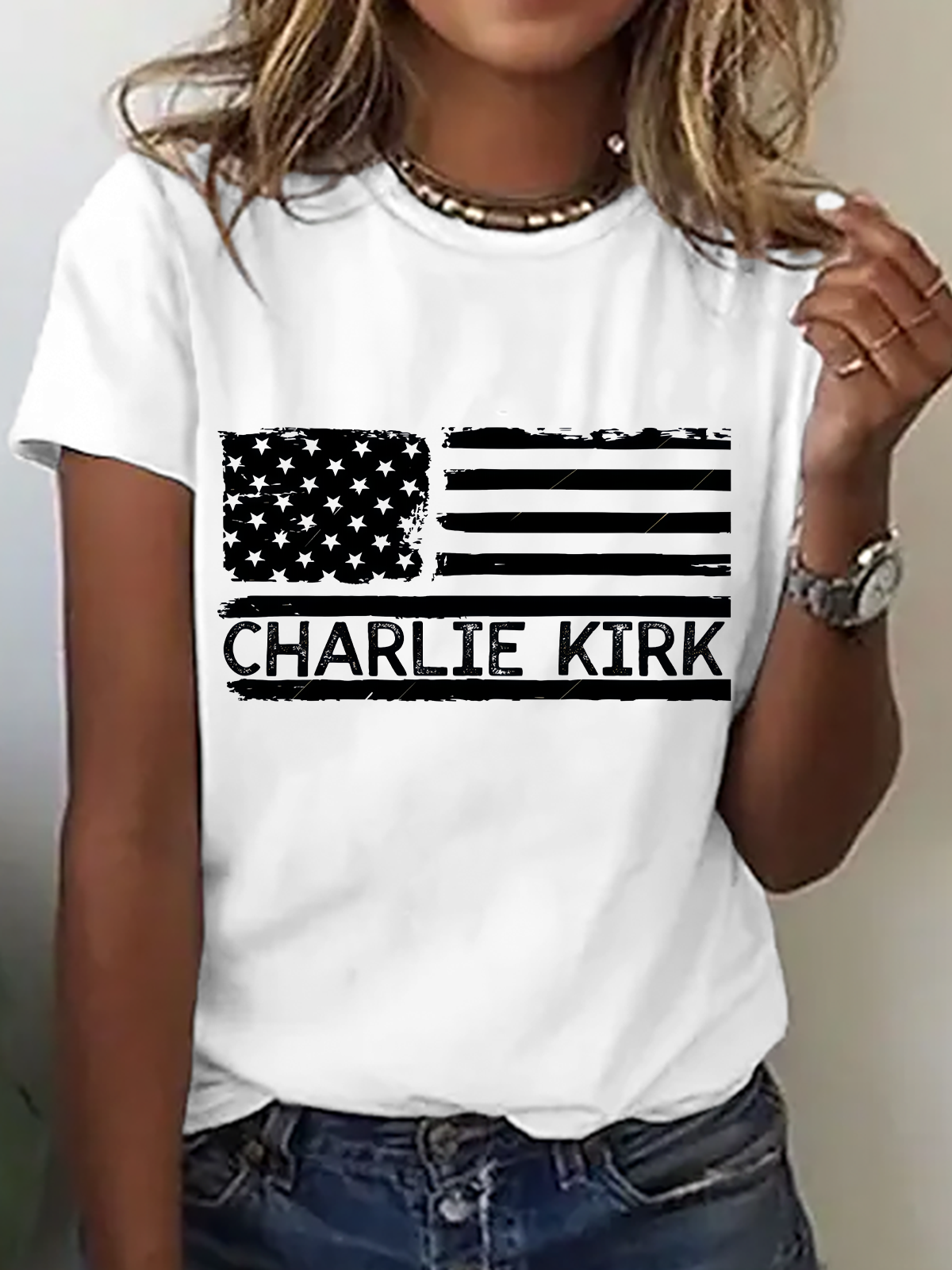 Women's Charlie Kirk Patriot Memorial Short Sleeve T-Shirt