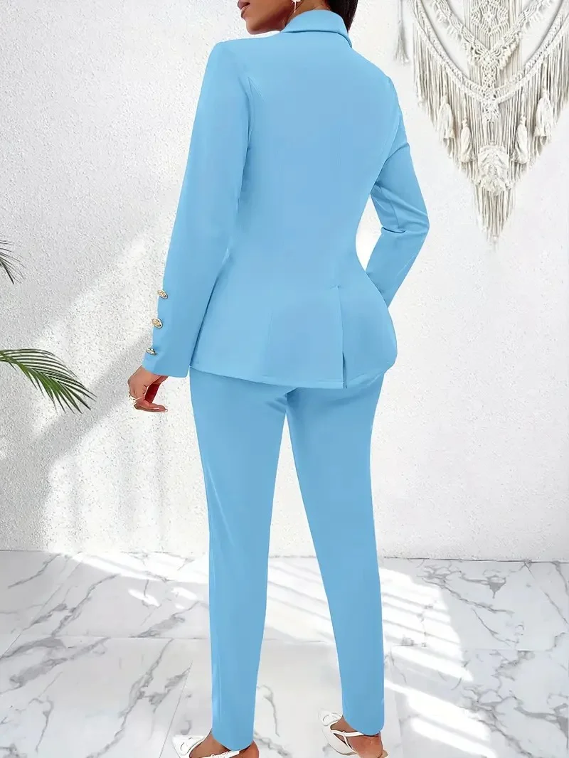 Women's elegant two-piece nude suit with slim-fit lapel jacket wrinkle-resistant slim fit and matching pants