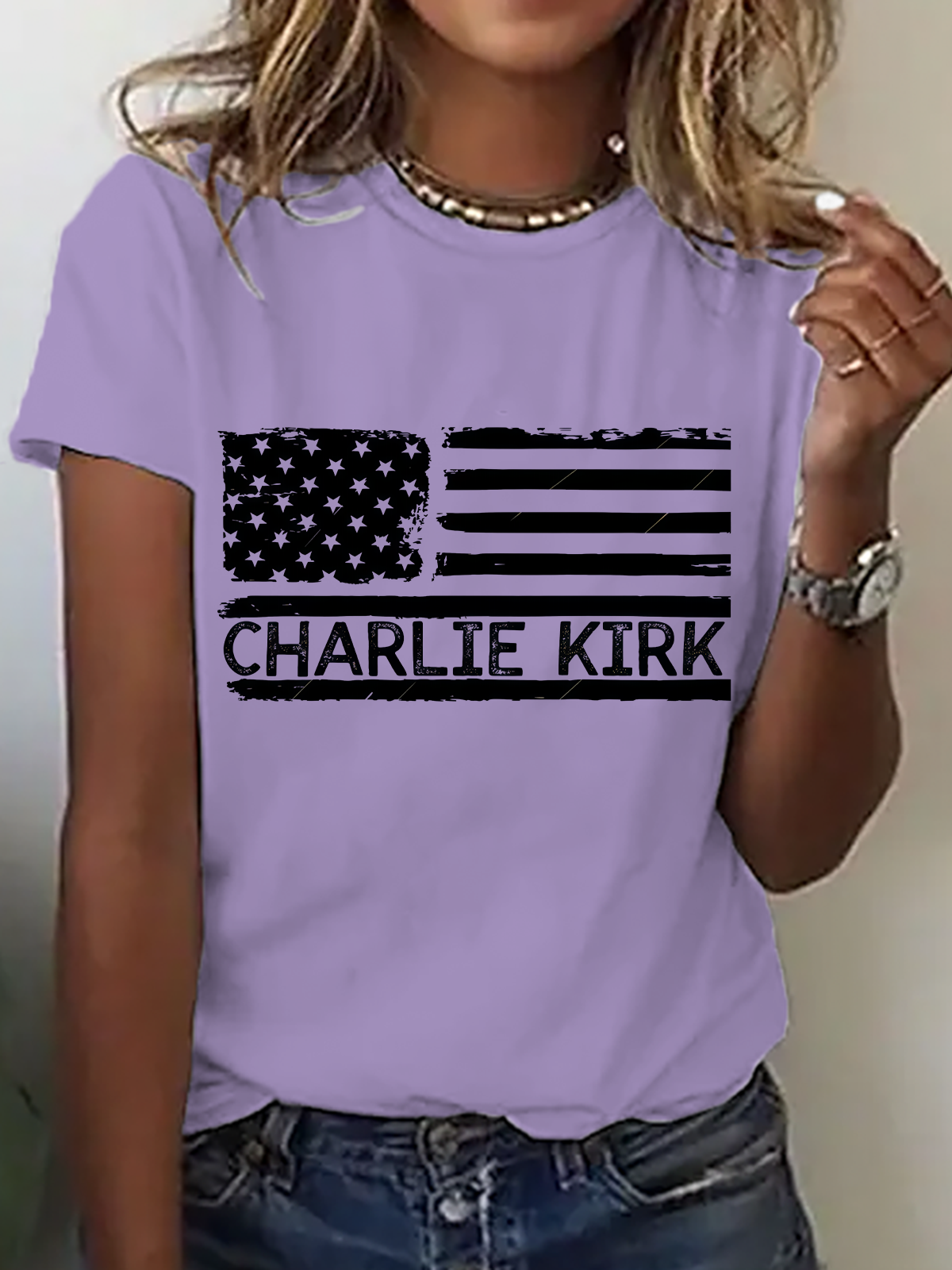 Women's Charlie Kirk Patriot Memorial Short Sleeve T-Shirt