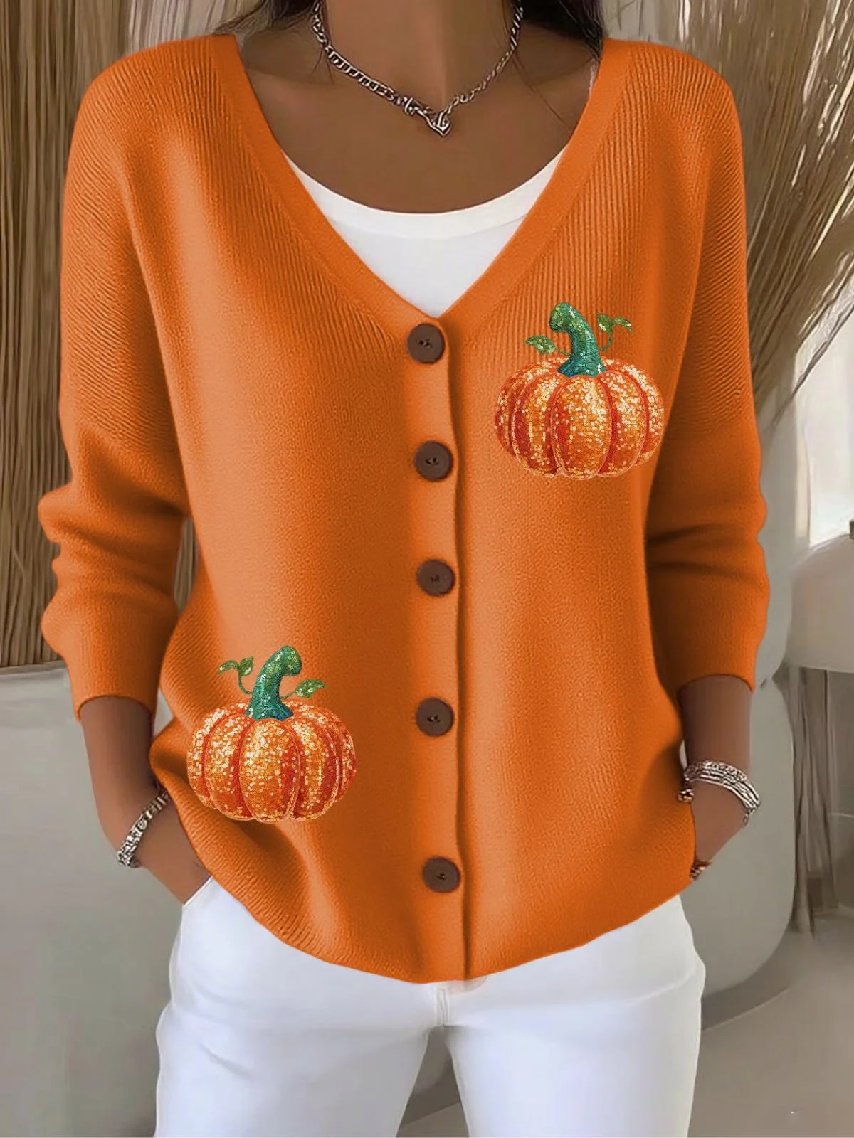 Casual Regular Fit V Neck Cardigan