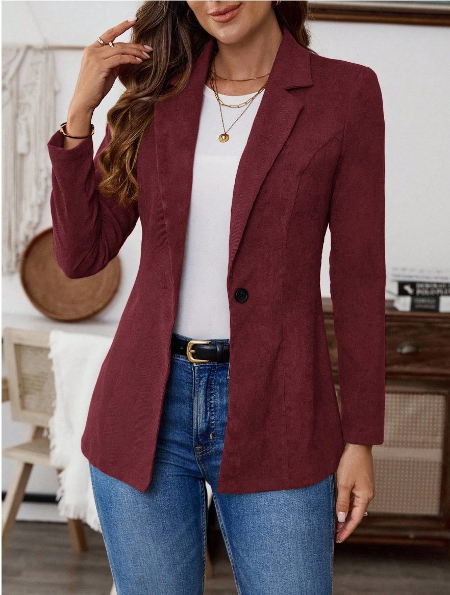 Casual Cotton Plain Regular Fit Blazer