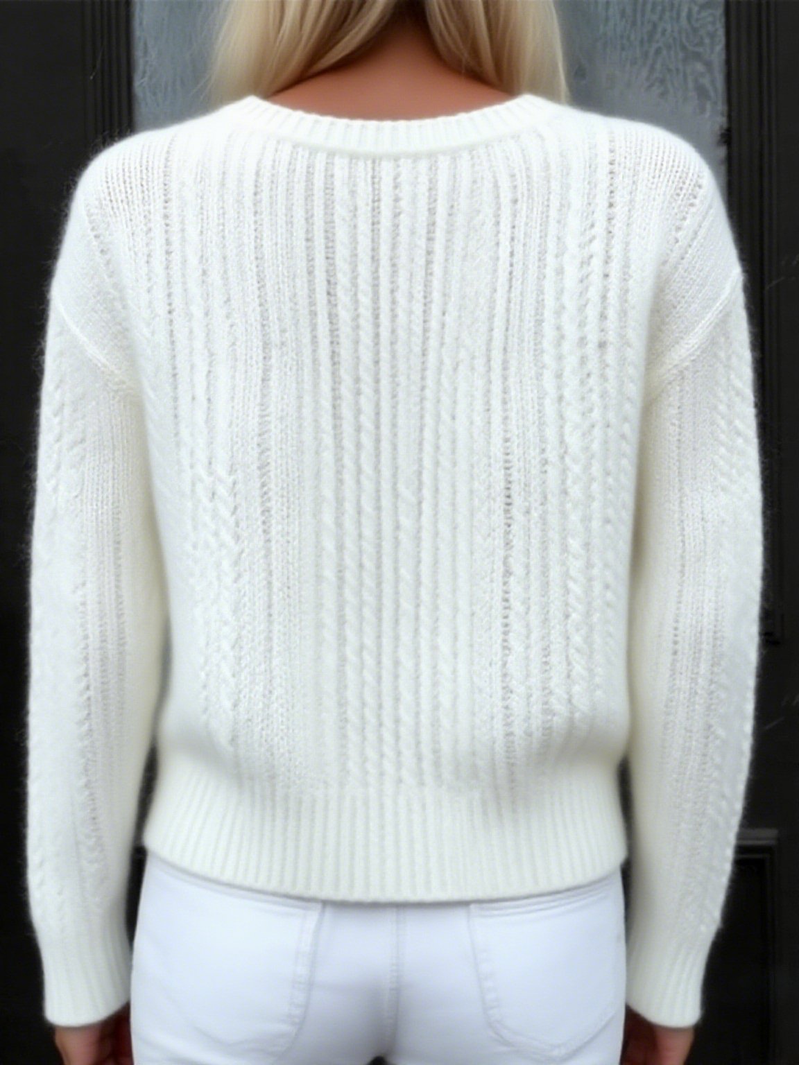 Plain Loose Casual Wool/Knitting Cardigan