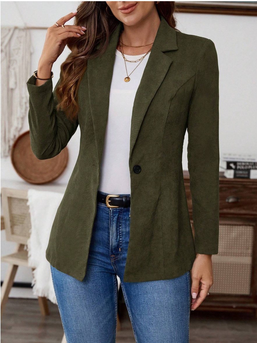 Casual Cotton Plain Regular Fit Blazer