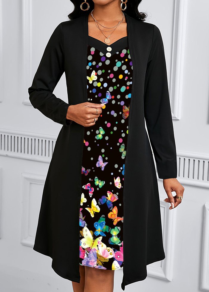 Crew Neck Casual Dress With No
