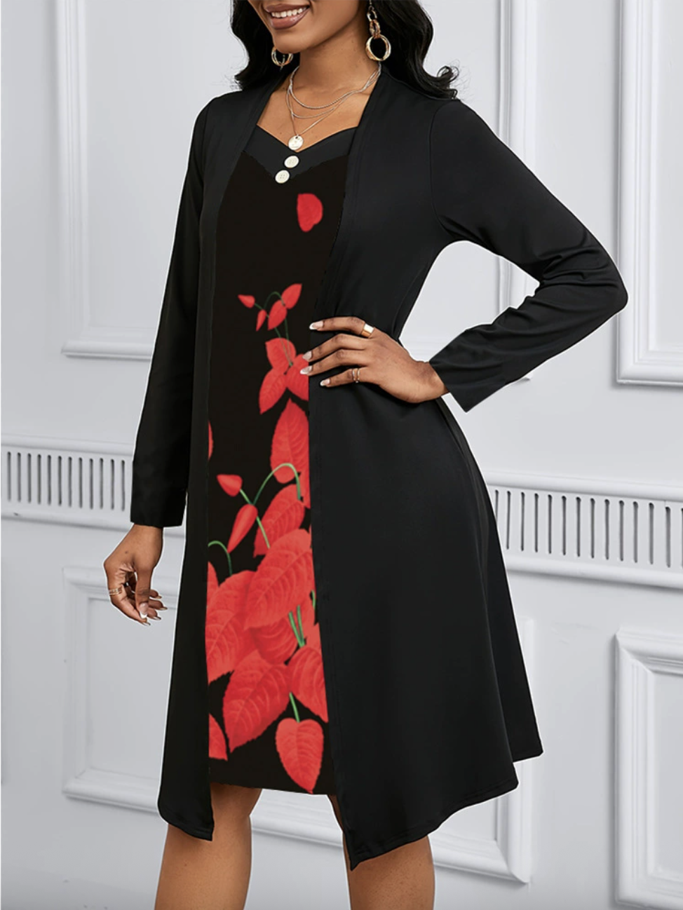 Floral Regular Fit Casual Cotton Dress With No