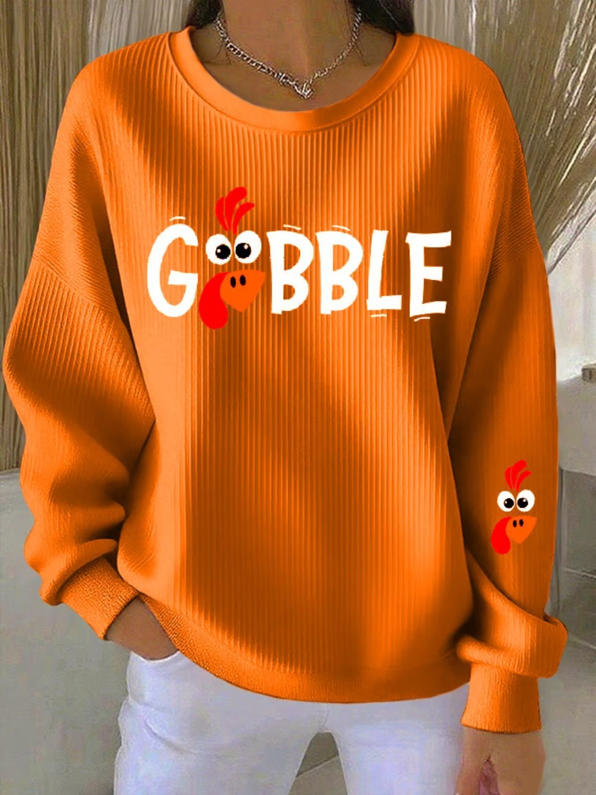 Casual Regular Fit Turkey Sweatshirt
