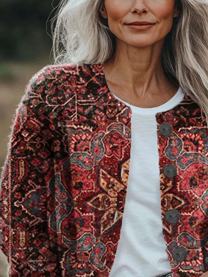 Women's Floral Print Casual Autumn Cardigan