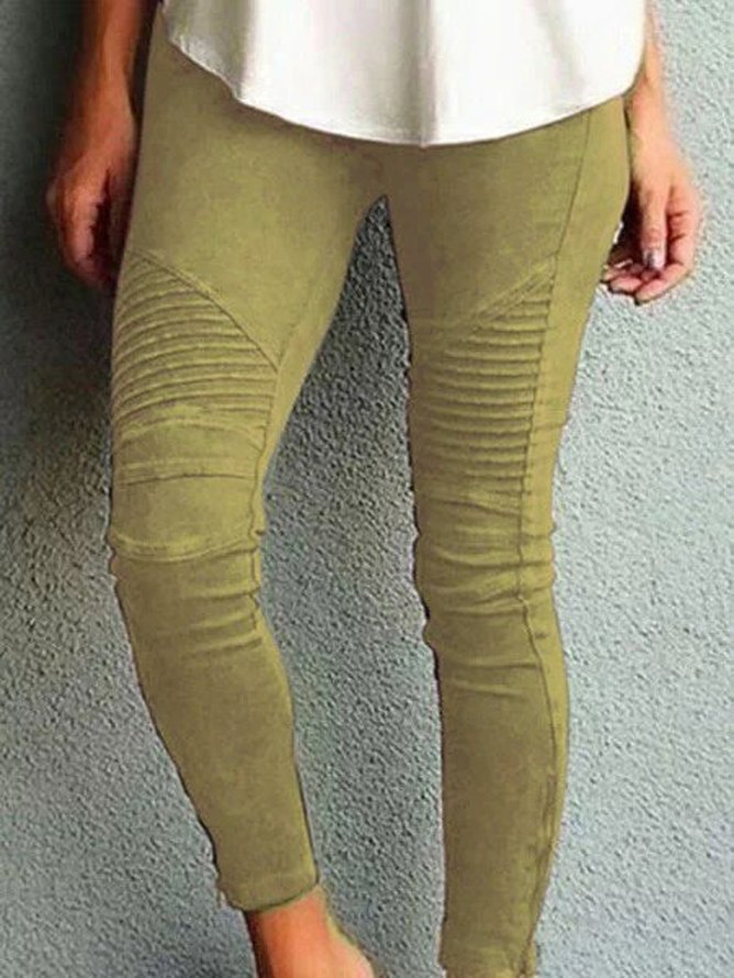 Plain Regular Fit Casual Leggings