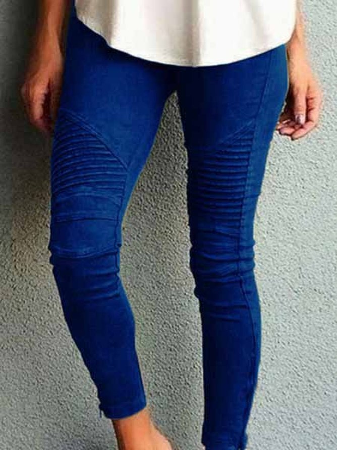 Plain Regular Fit Casual Leggings