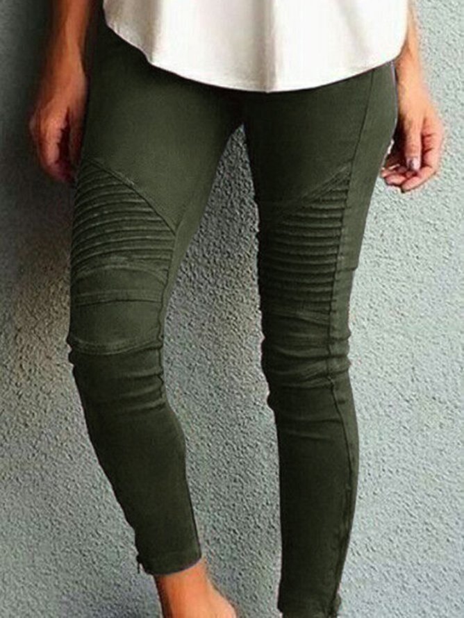 Plain Regular Fit Casual Leggings
