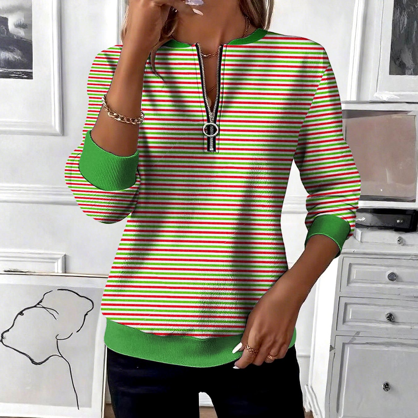 Stand Collar Casual Regular Fit Cotton Sweatshirt