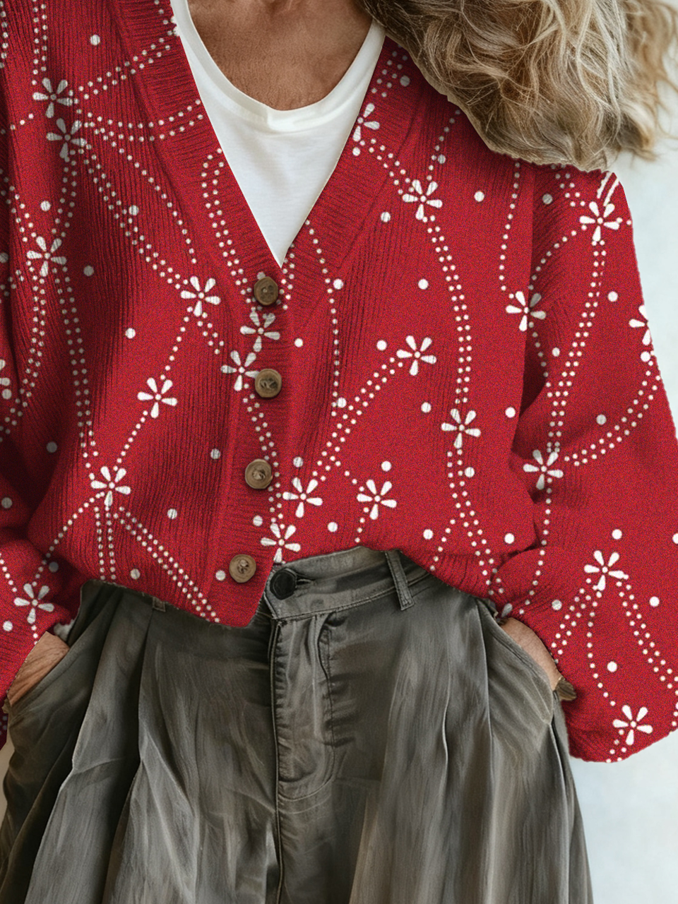 Loose V Neck Casual Cardigan