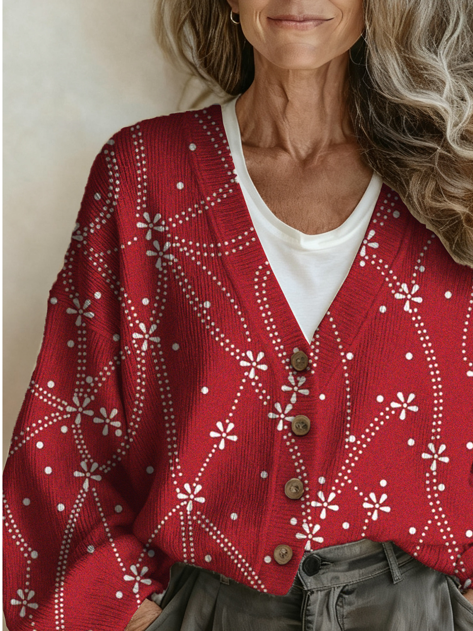 Loose V Neck Casual Cardigan
