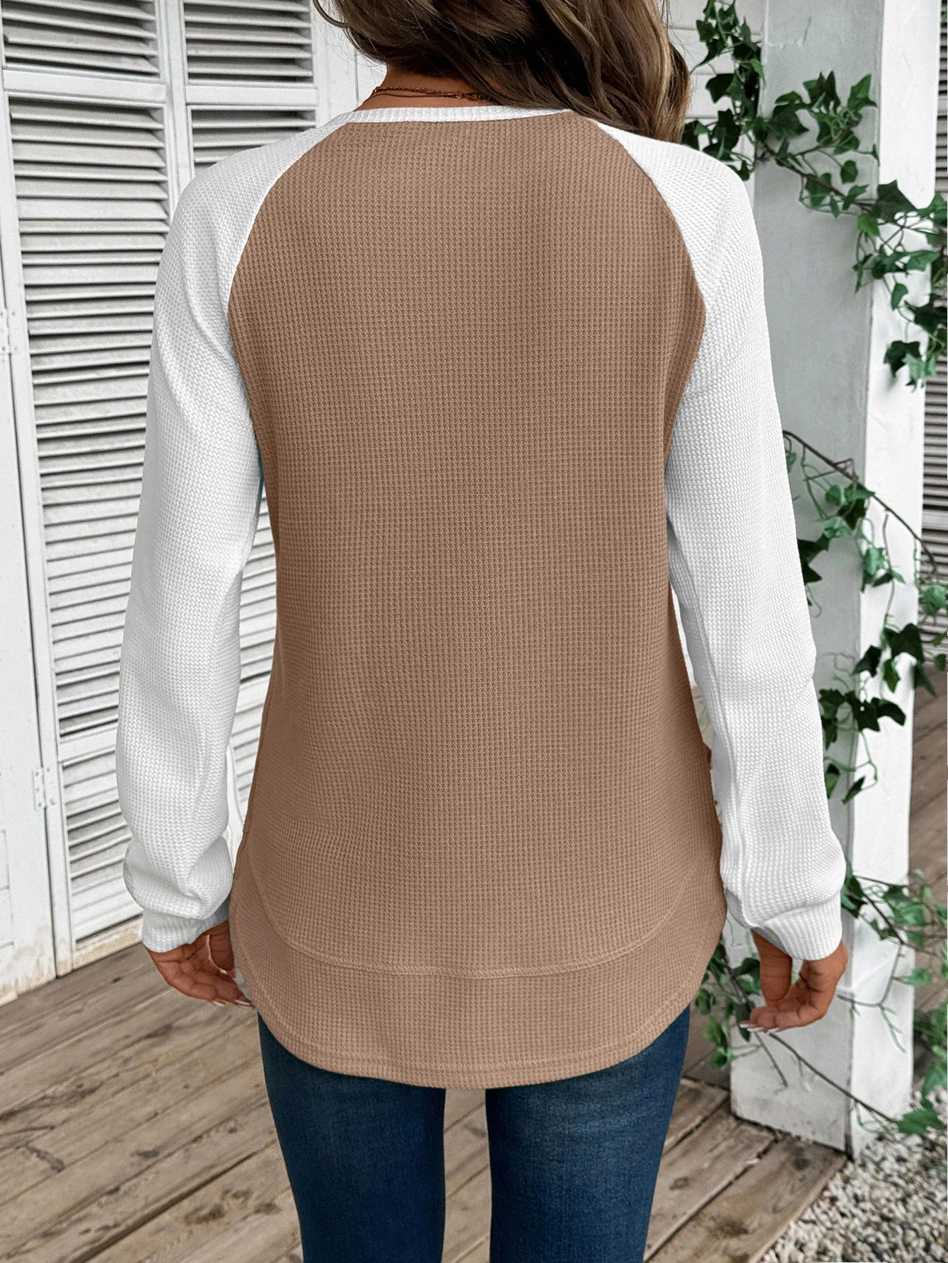 Color Block Crew Neck Casual Cotton T-Shirt
