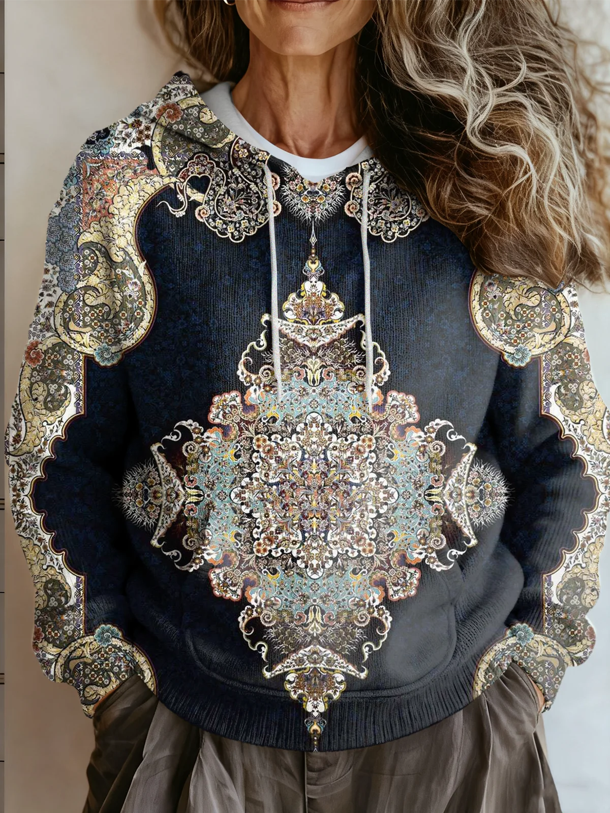 Hoodie Vintage Loose Ethnic Sweater